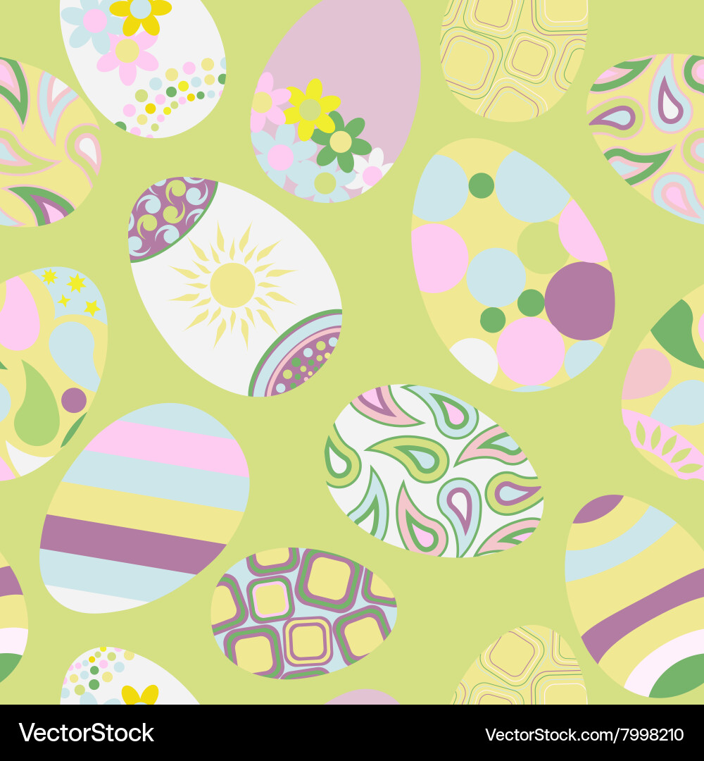 Seamless multicolored pattern easter eggs Vector Image