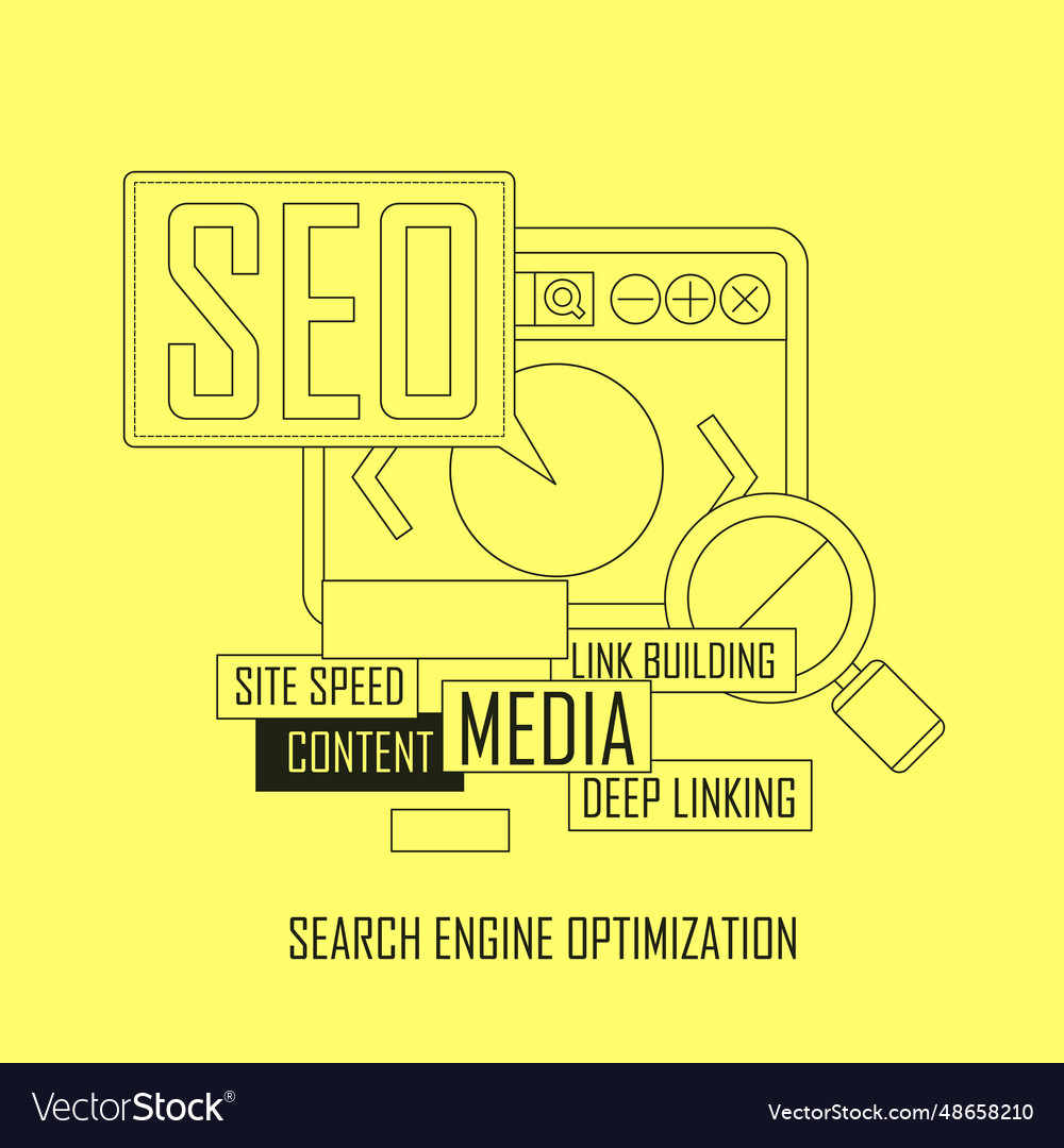 Seo concept in thin line style