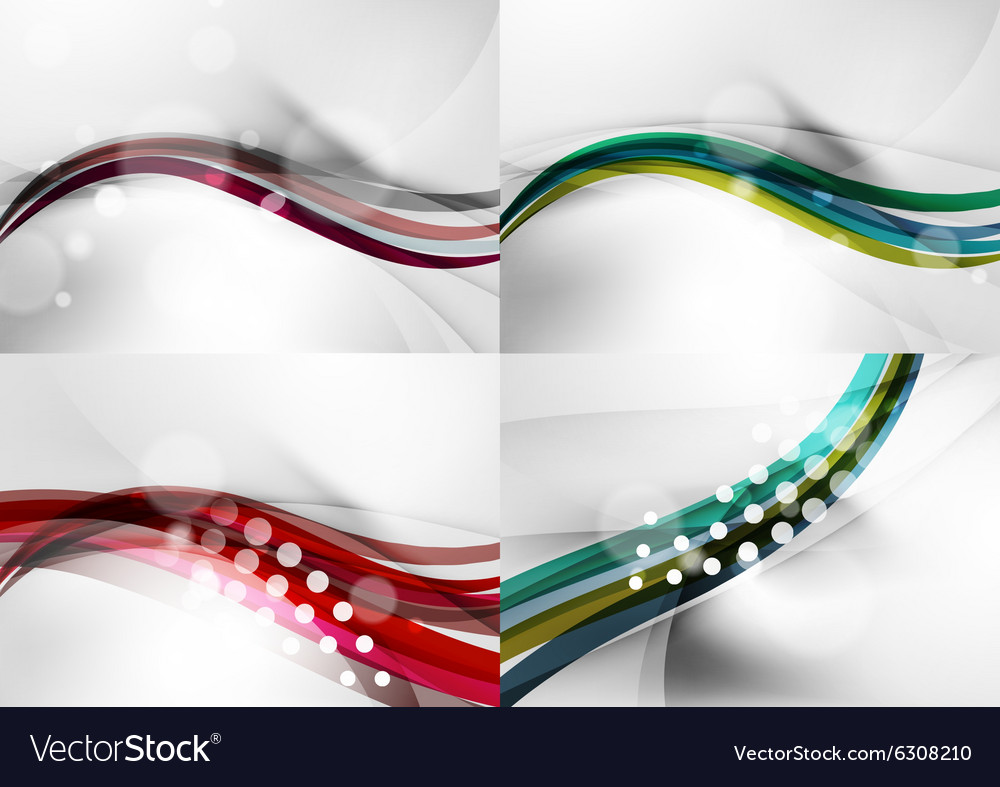 Set abstract backgrounds curve wave lines