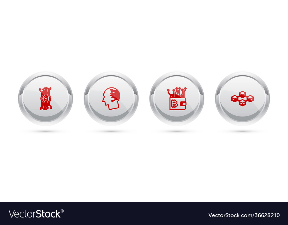 Set line cryptocurrency bitcoin in circuit brain vector image Set line cryptocurrency bitcoin in circuit brain
