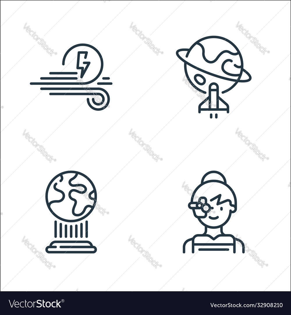 Technology future line icons linear set vector image Technology future line icons linear set
