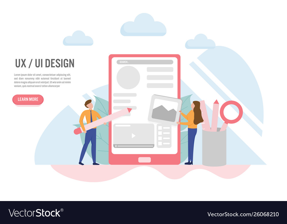 User experience and interface concept vector image User experience and interface concept