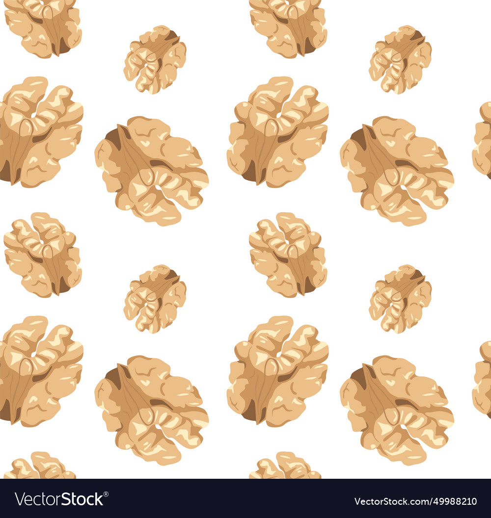 Walnut kernels seamless pattern