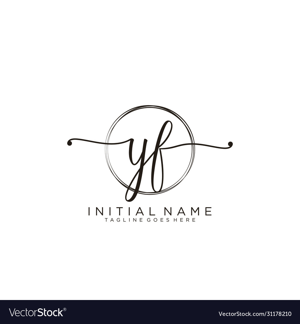 Yf initial handwriting logo with circle template