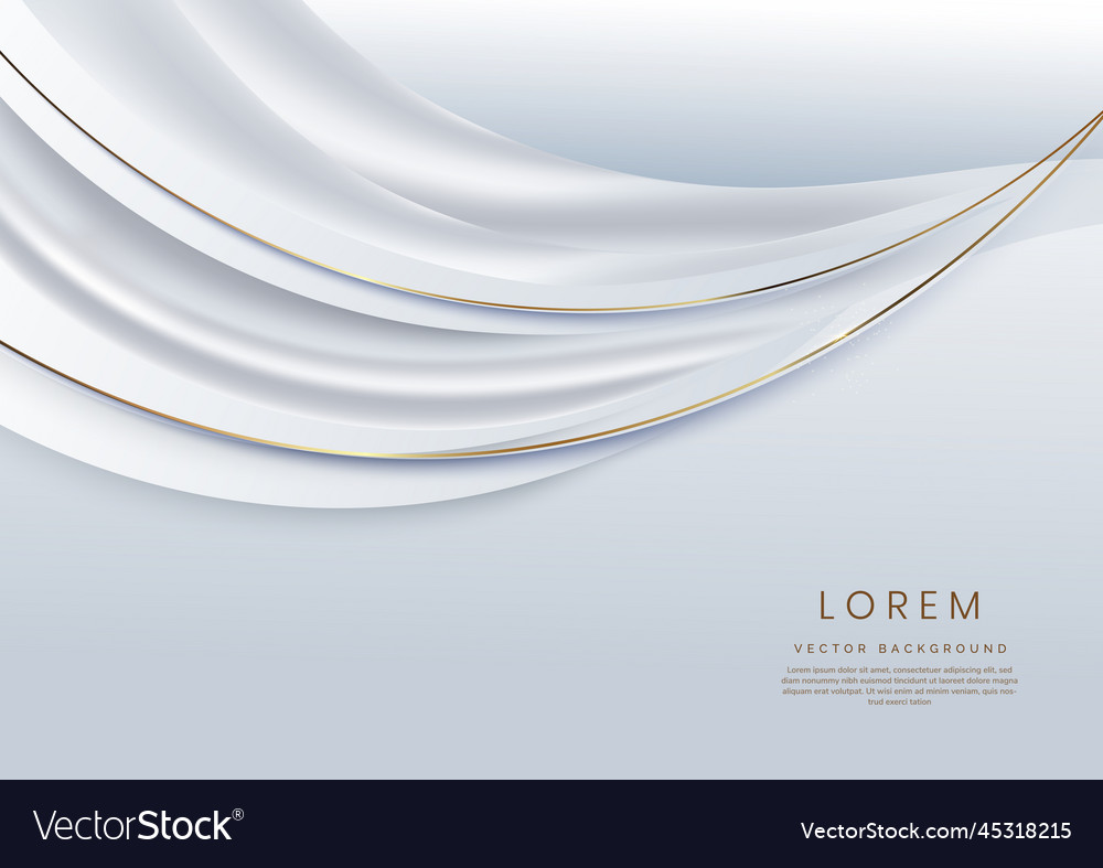 Abstract 3d white background with gold lines