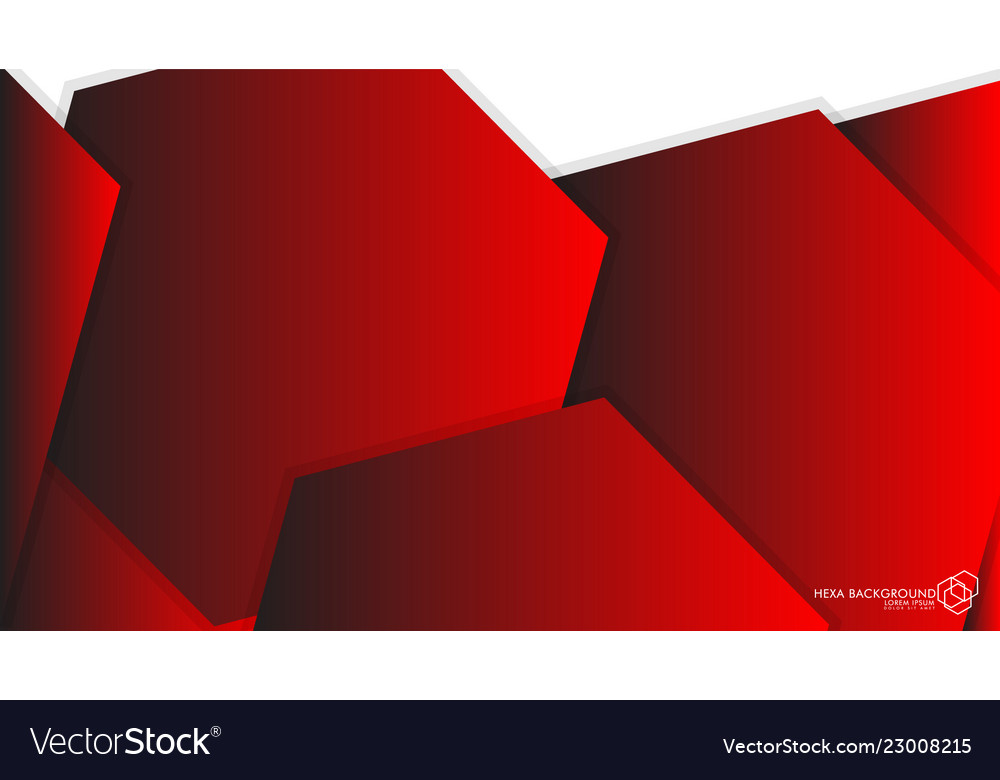 Abstract background hexagon red light and shadow vector image Abstract background hexagon red light and shadow
