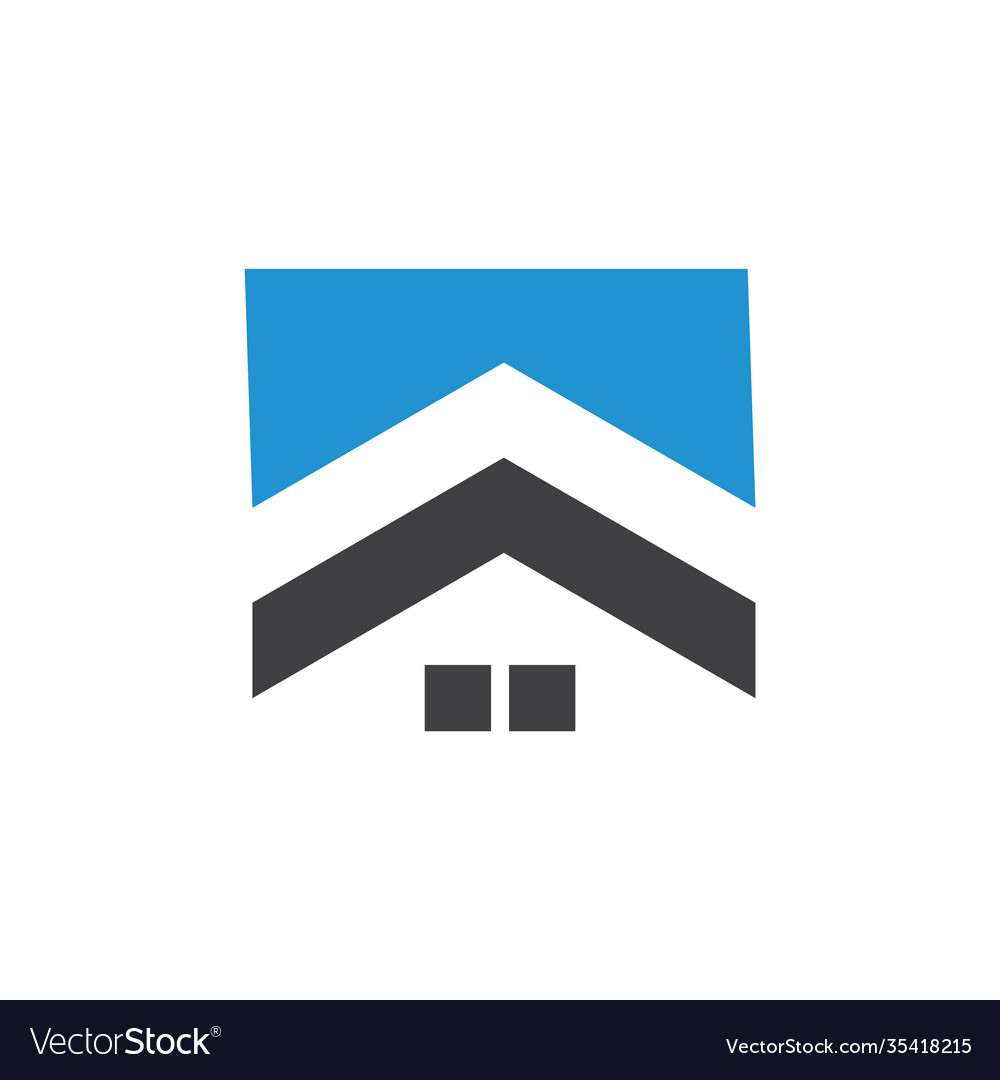 Arrow Up Geometric Abstract Roof Logo Royalty Free Vector