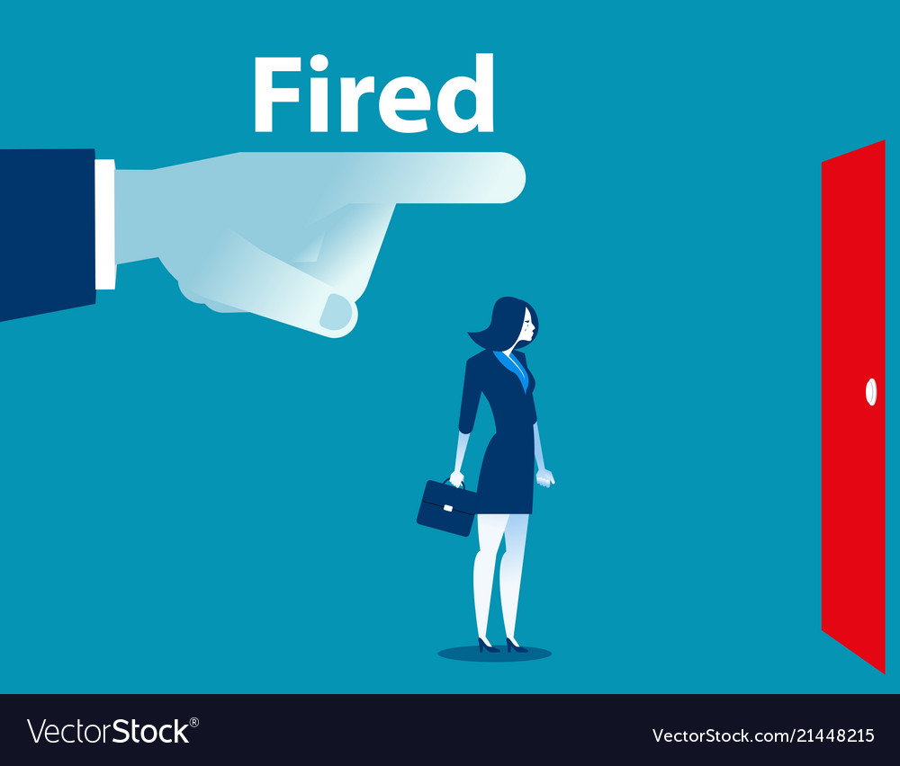 Being fired managers fingers showing exit Vector Image