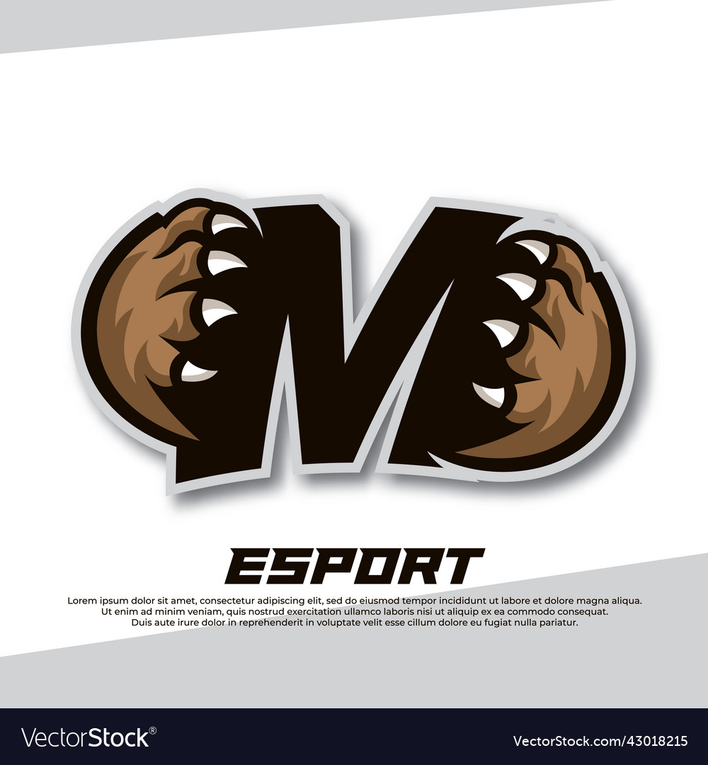 Claw esport Logo Buchstaben m Tigerbär