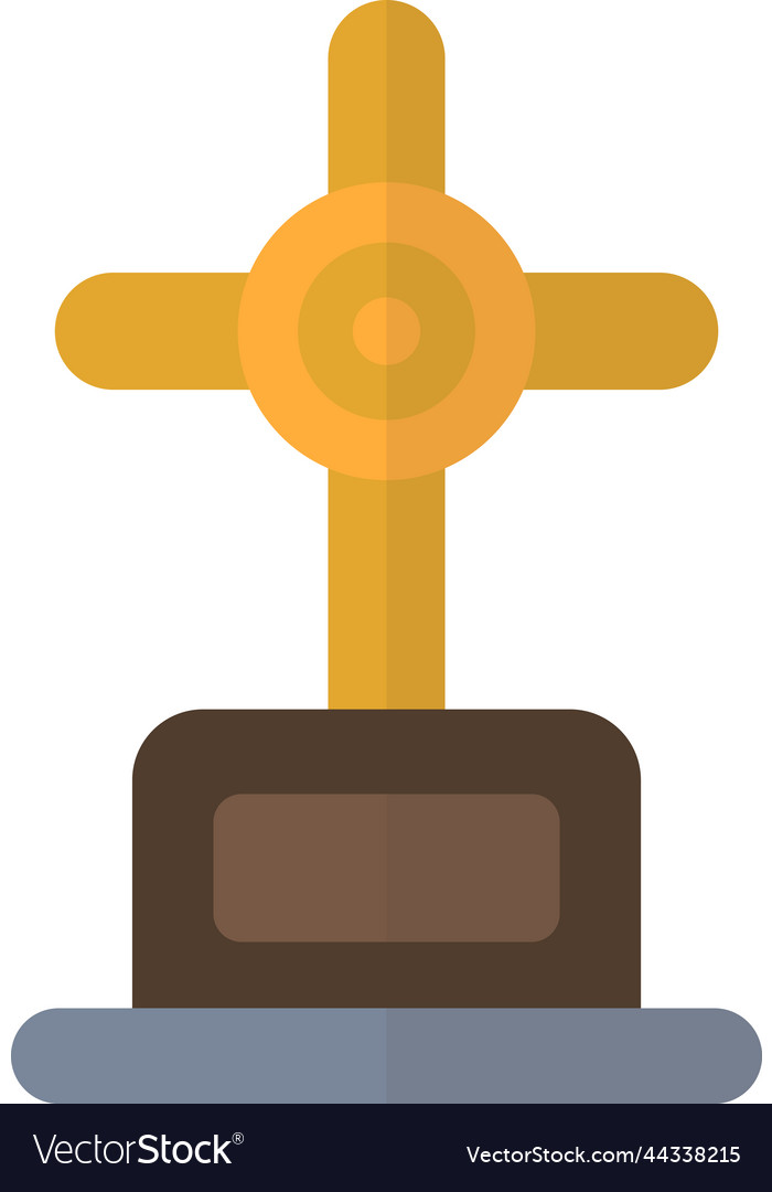 Coffin with cross in minimal style
