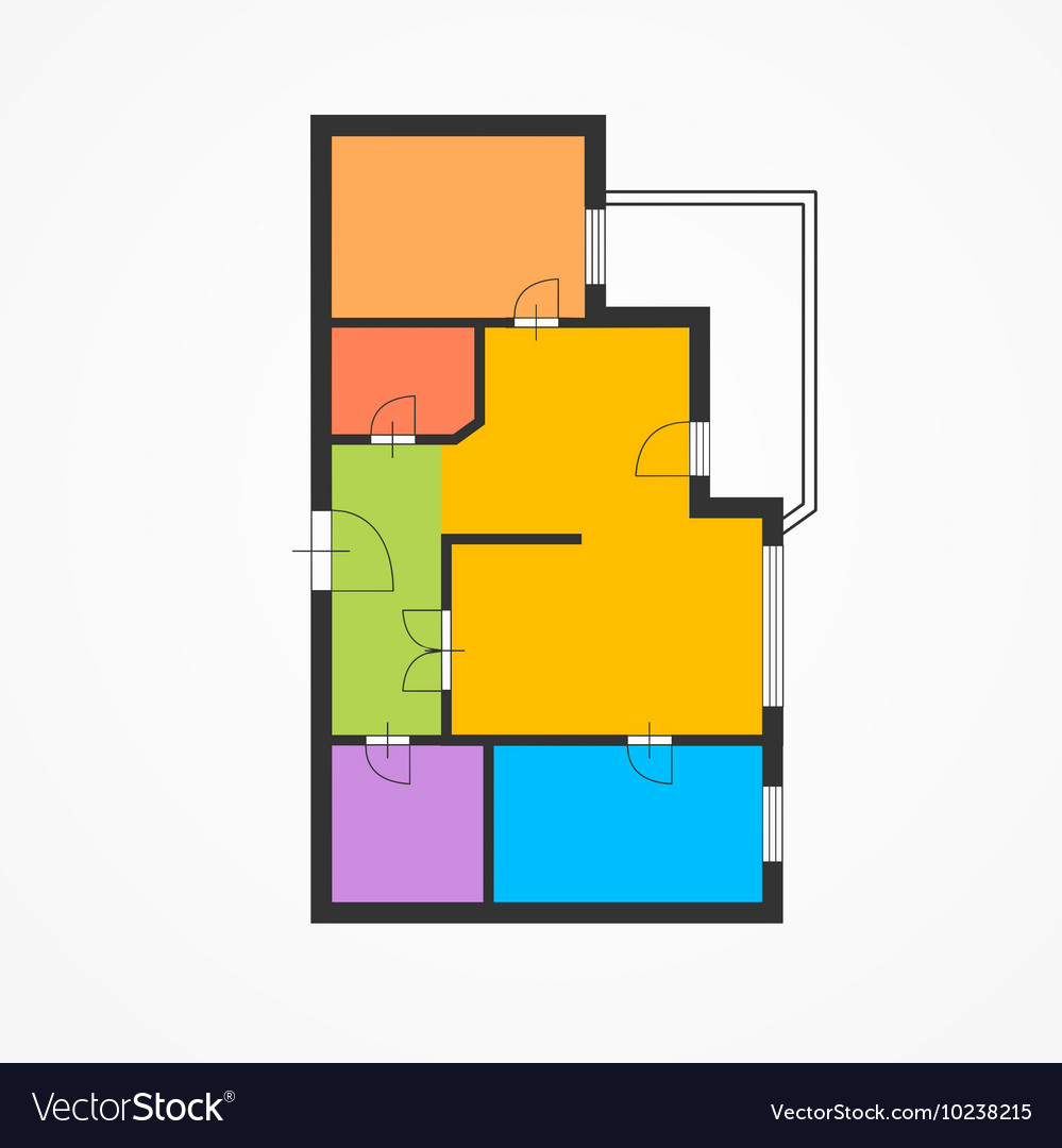 Colorful flat plan Royalty Free Vector Image - VectorStock