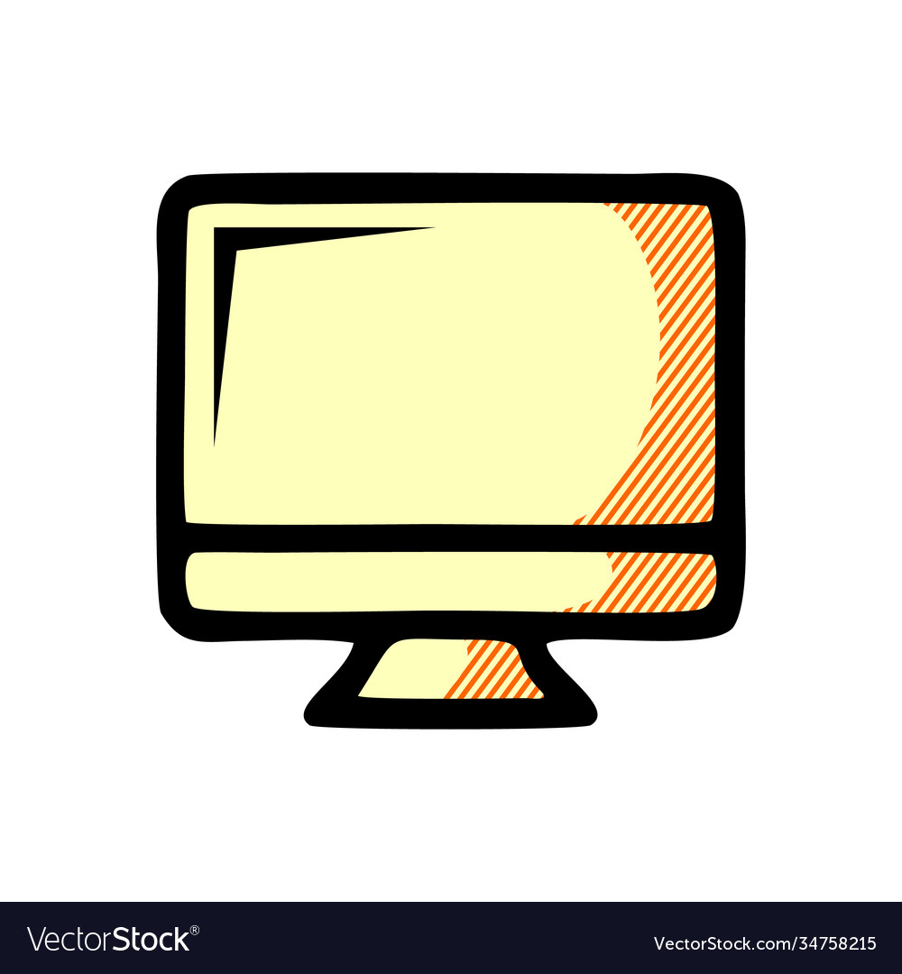 Computer icon isolated on white background from vector image Computer icon isolated on white background from