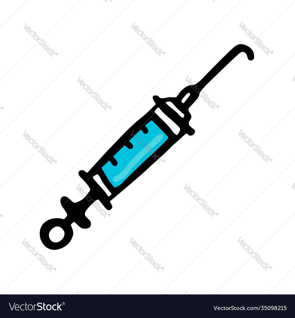 Doodle object with janet s syringe vector image Doodle object with janet s syringe