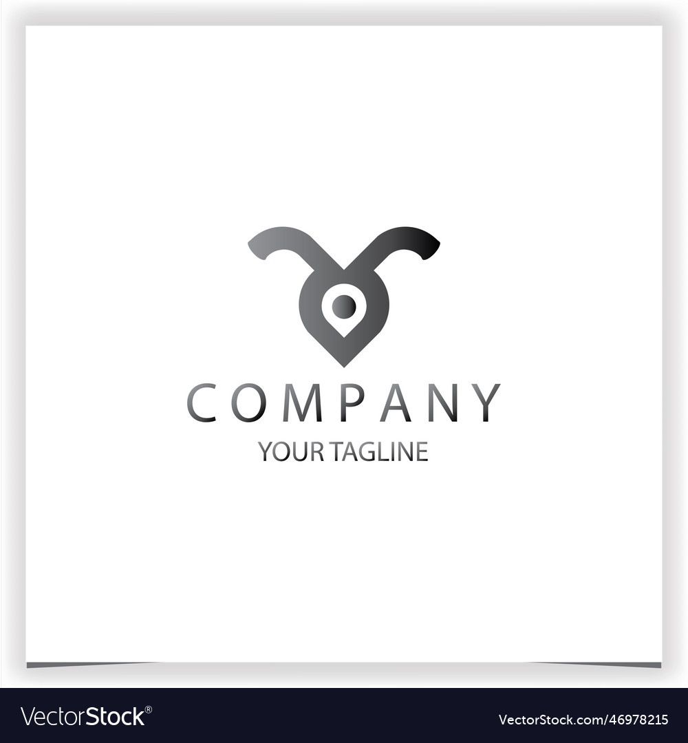 Head bee pin location logo premium elegant