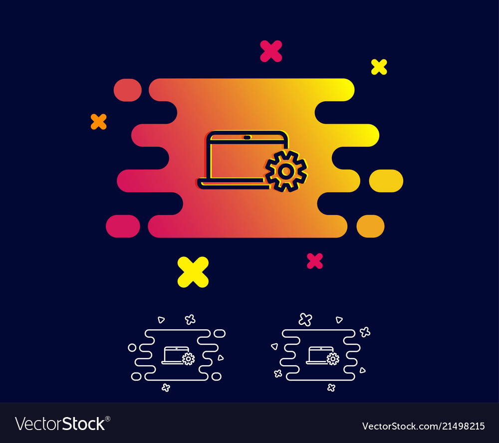 Laptop computer icon notebook service sign vector image Laptop computer icon notebook service sign