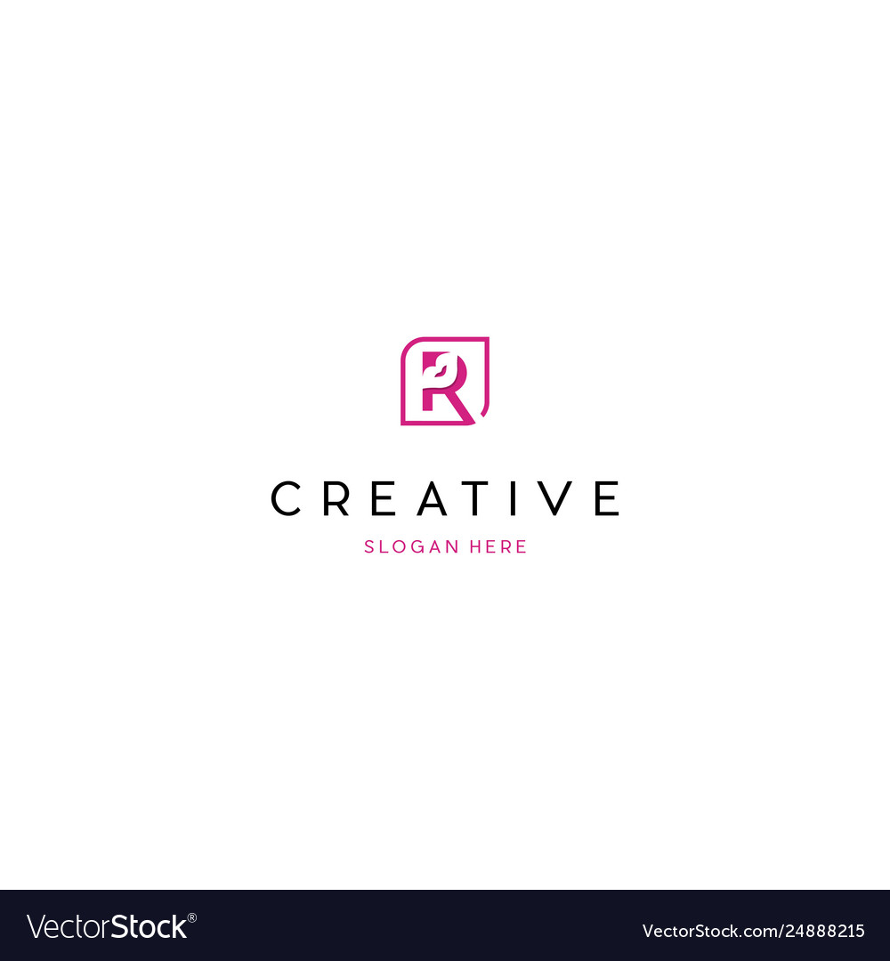 Letter r lips creative business logo design vector image