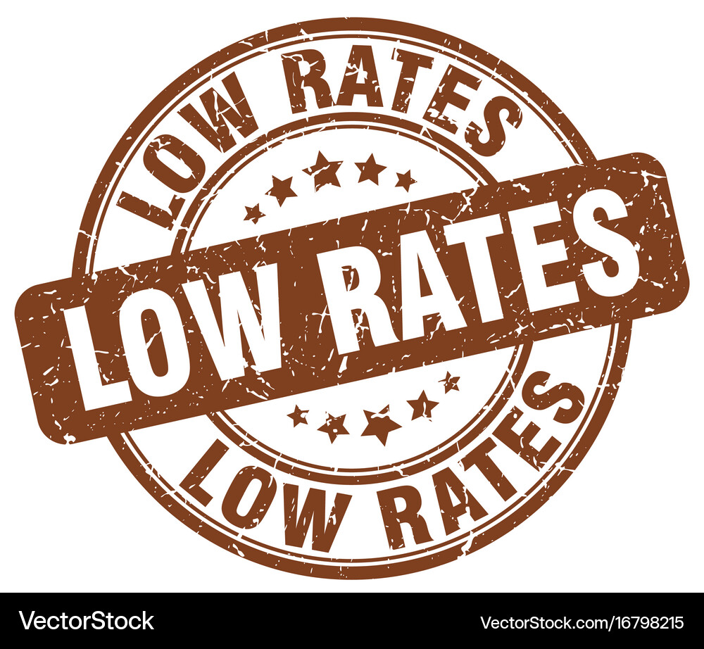 Low rates brown grunge stamp Royalty Free Vector Image