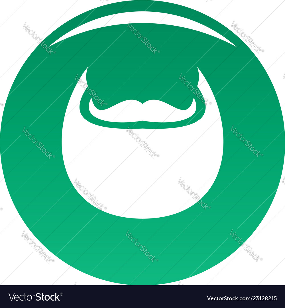 Man beard icon green Royalty Free Vector Image