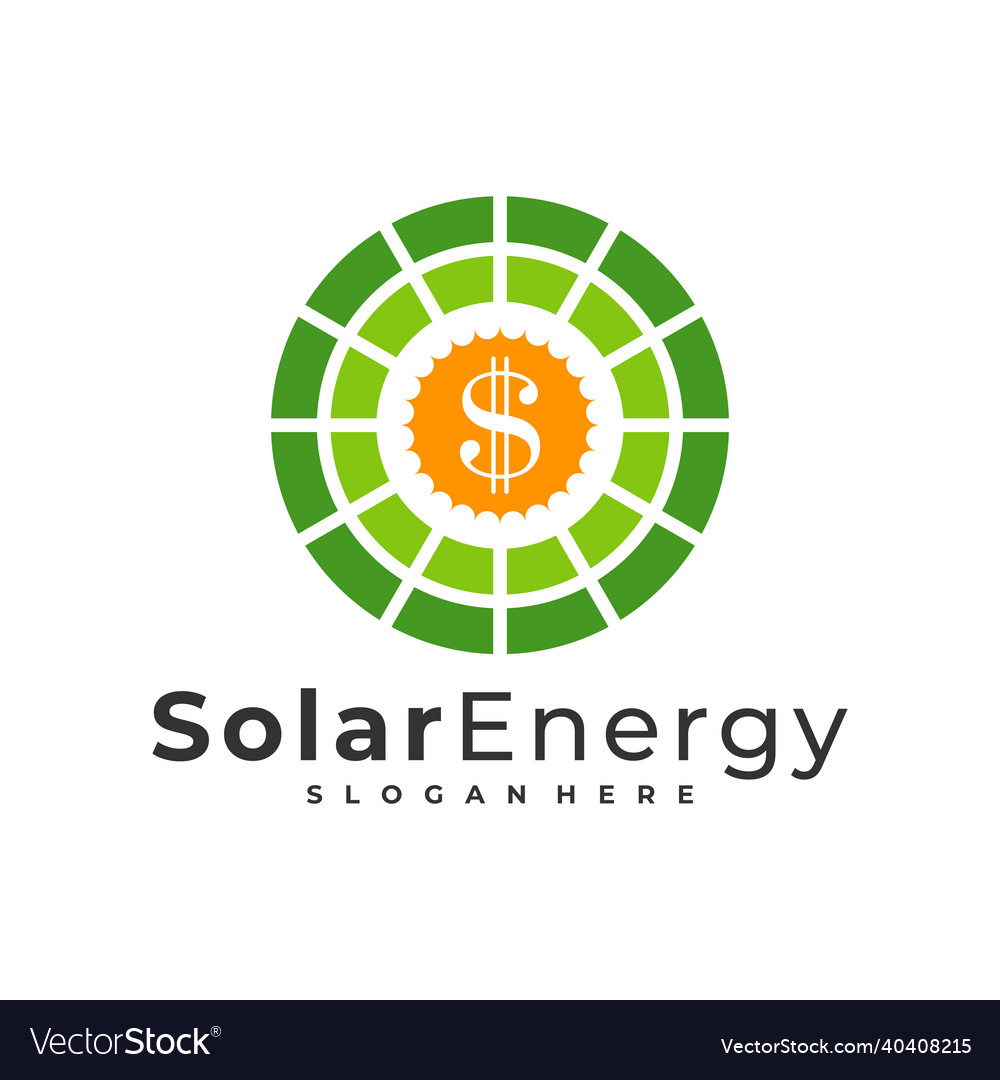 Geld Solar Logo Vorlage kreatives Panel