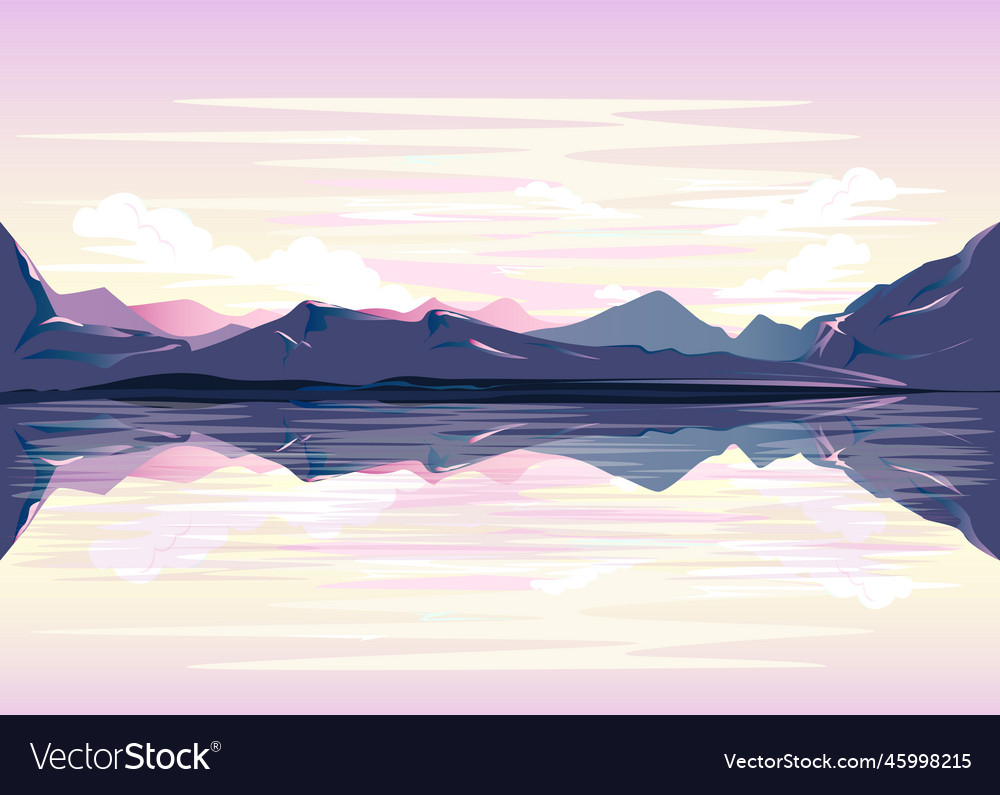 Mountains reflected in the water