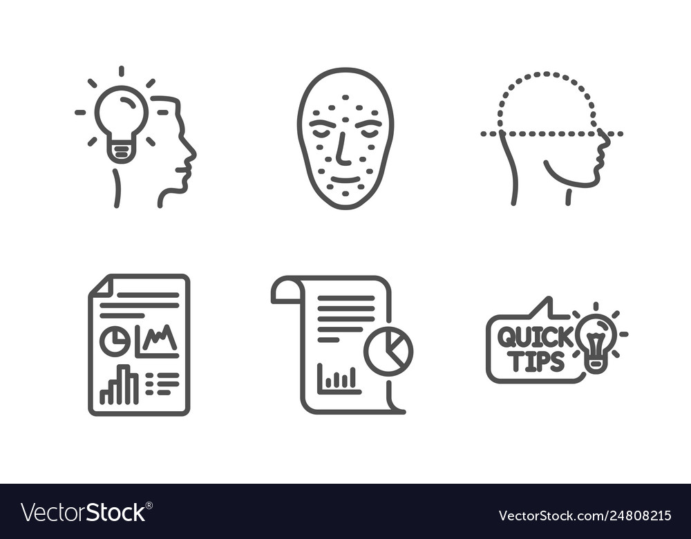 Report idea and document icons set face