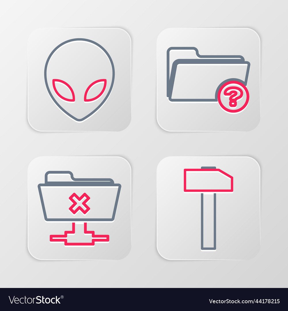 Set line hammer ftp cancel operation unknown vector image Set line hammer ftp cancel operation unknown