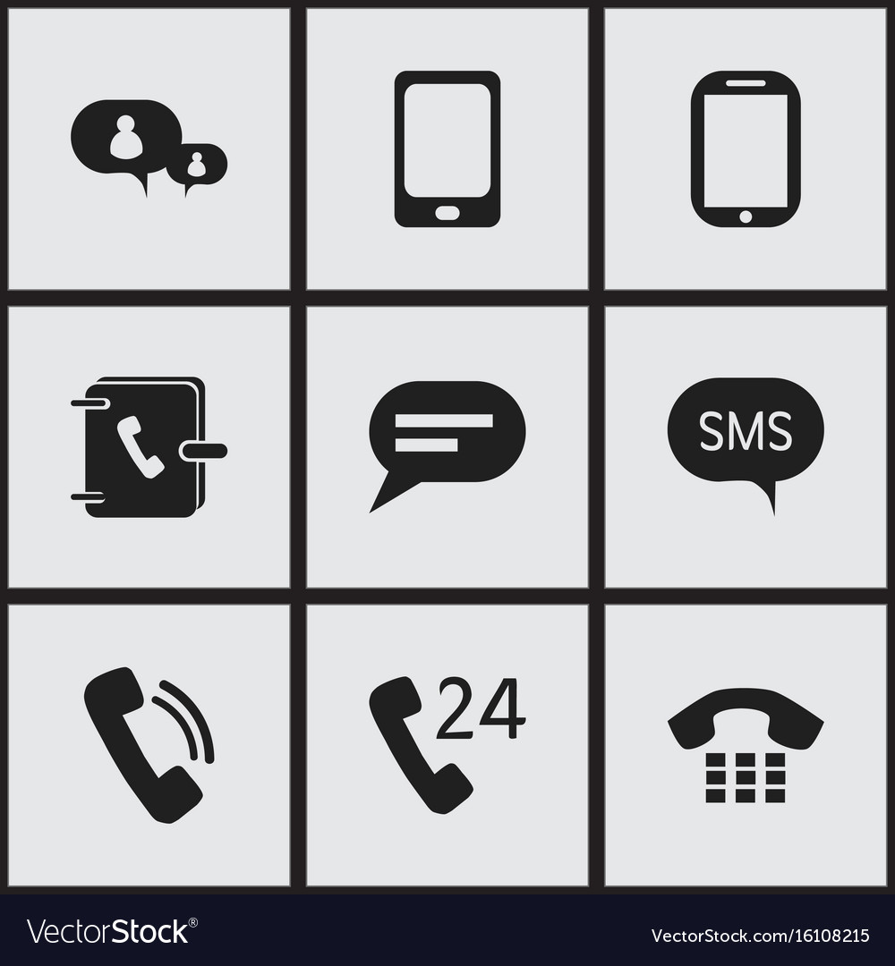 Set of 9 editable gadget icons includes symbols