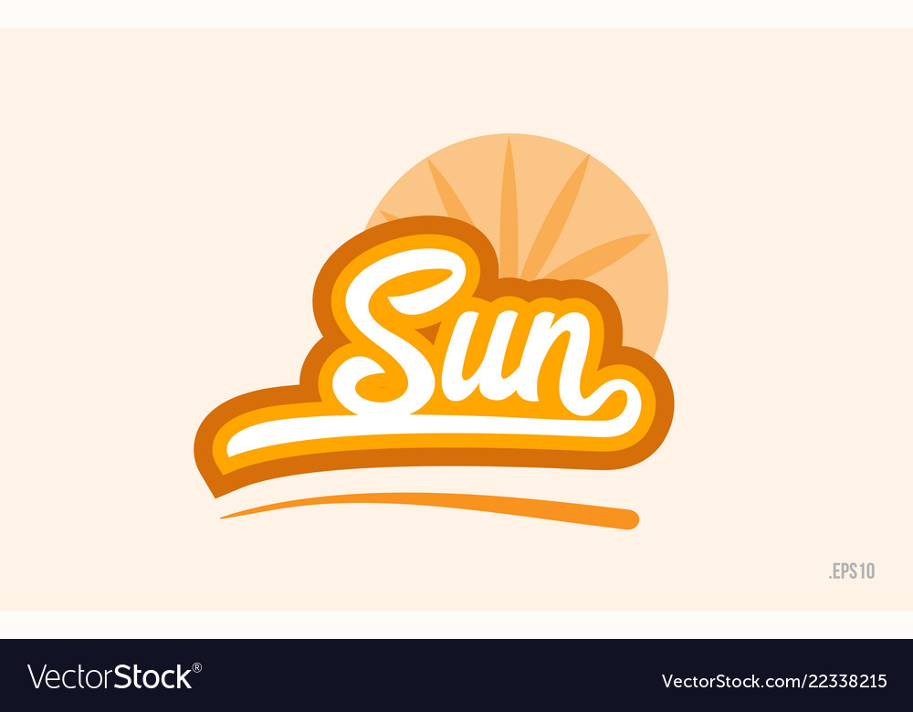 Sun orange color word text logo icon Royalty Free Vector