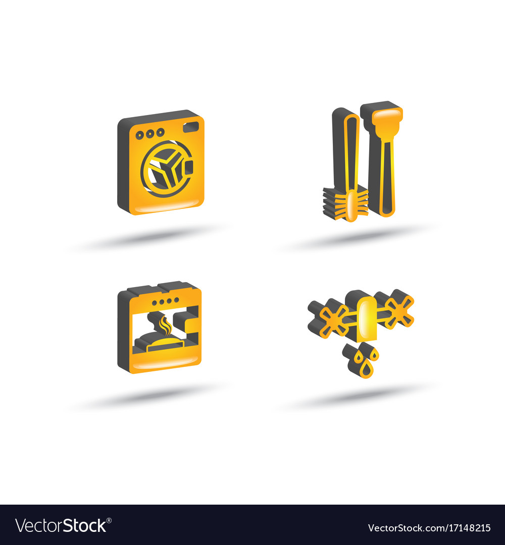 Three dimensional house equipment icon set