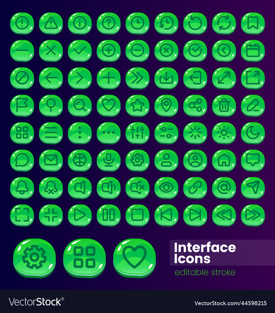Website building glossy ui button with linear vector image Website building glossy ui button with linear
