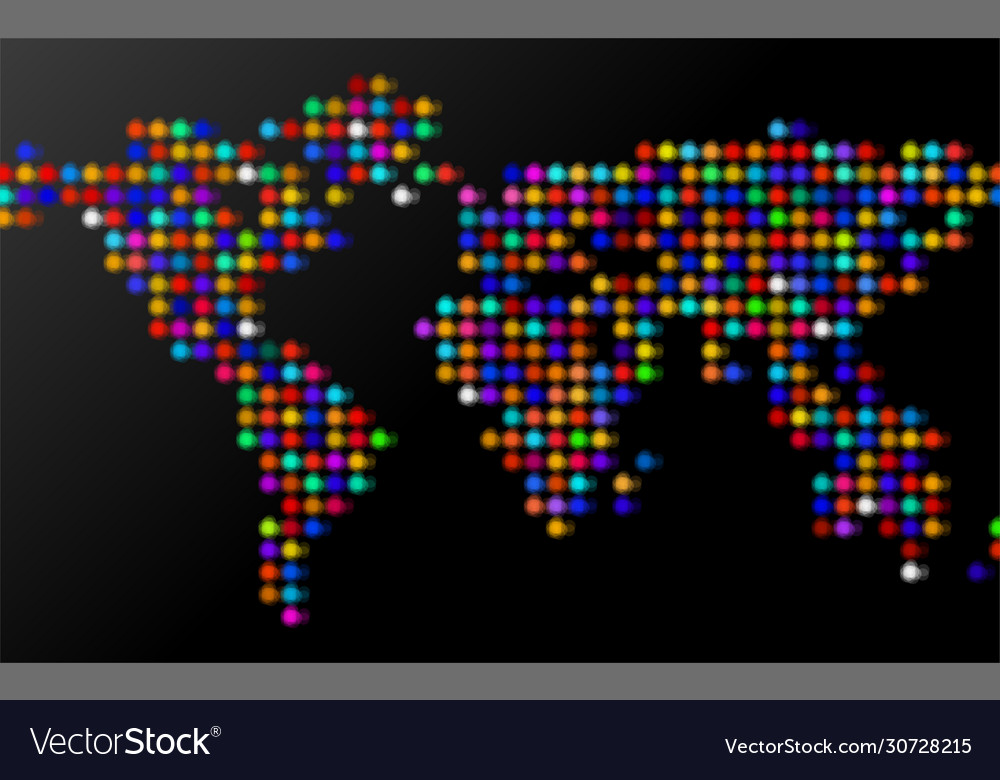 World map with colorful dots Vector Image World map with colorful dots