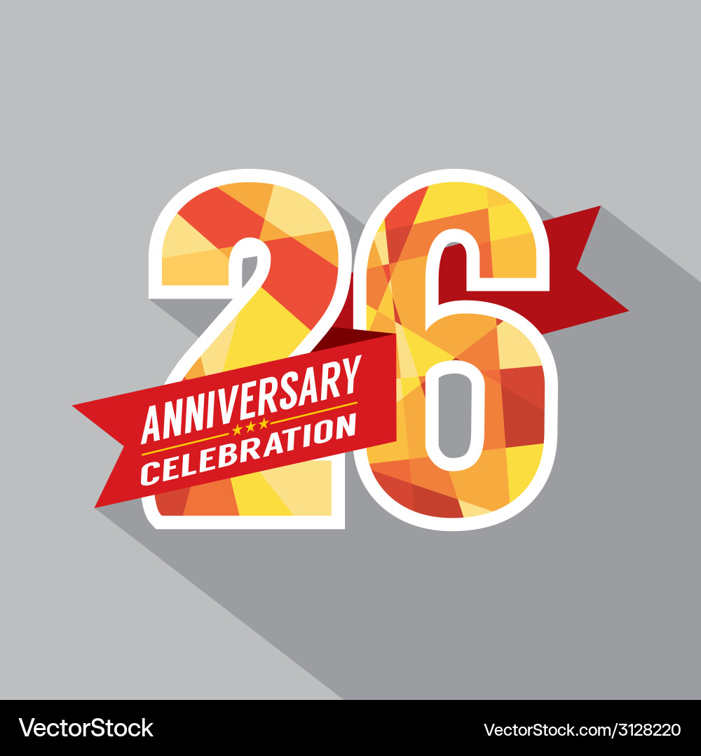 26th years anniversary celebration design Vector Image