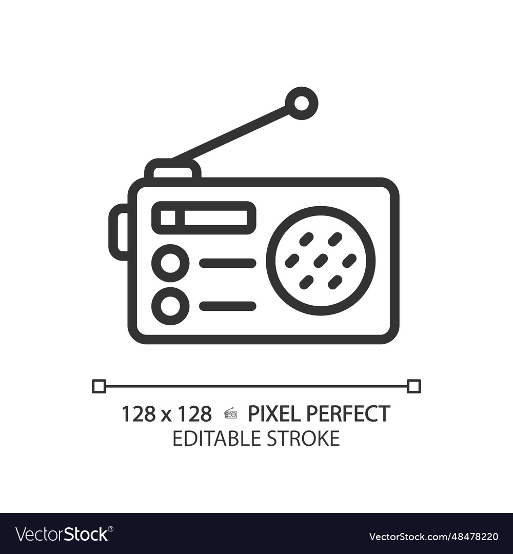 2d customizable thin linear black radio icon vector image 2d customizable thin linear black radio icon