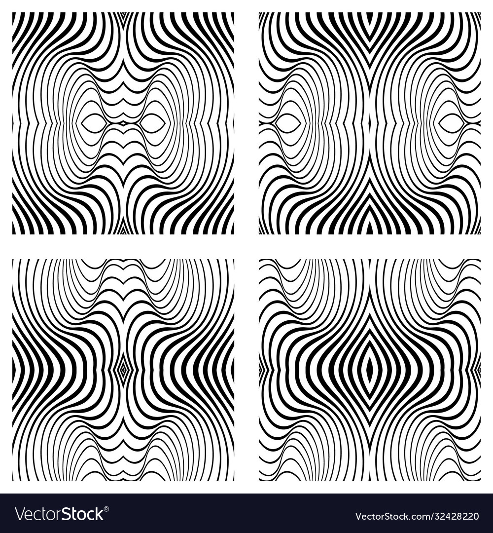 Abstract line patterns set