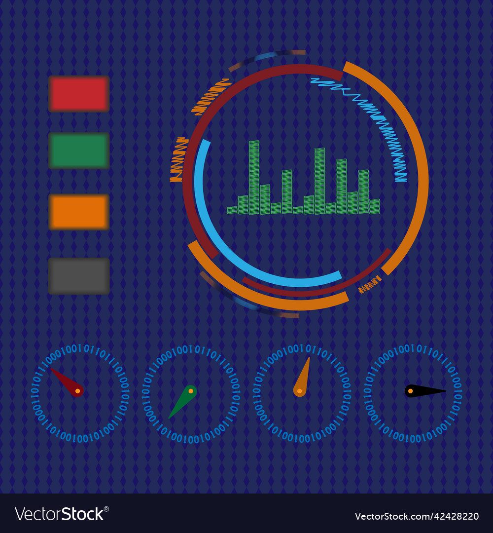 Abstract user interface with infographic elements