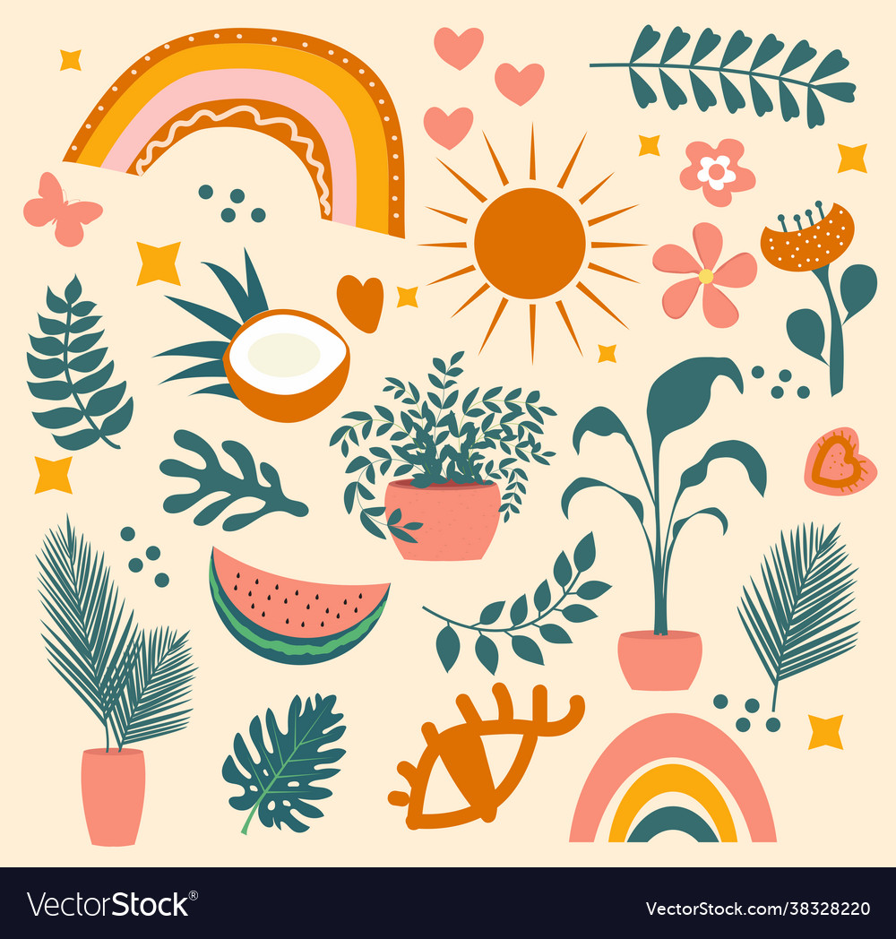 Boho Summer Tropical Set
