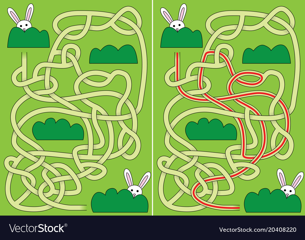 Bunny maze Royalty Free Vector Image - VectorStock