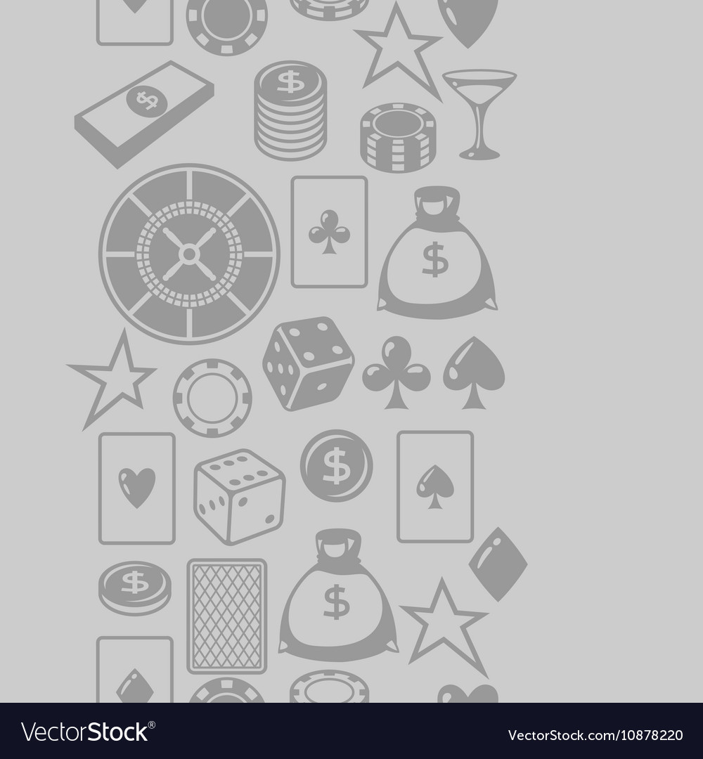 Casino gambling seamless pattern with game objects