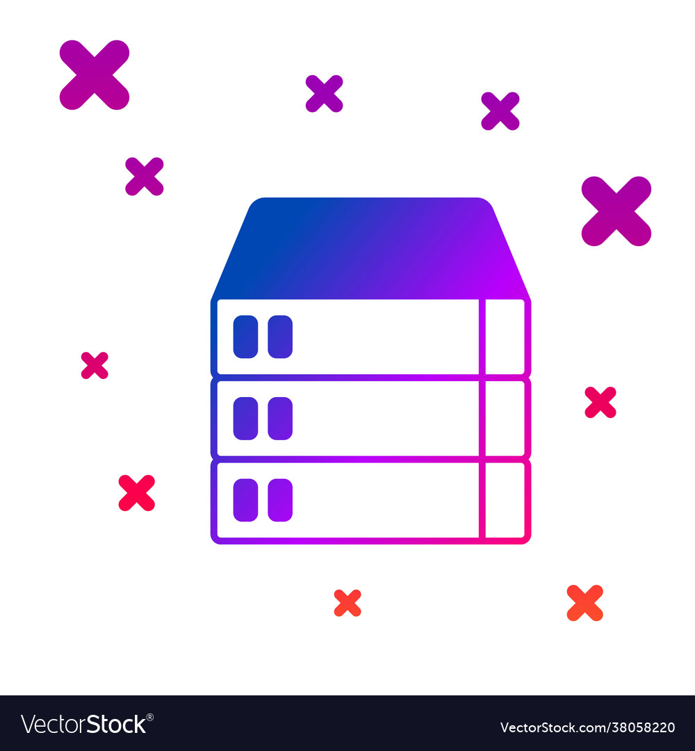 Color server data web hosting icon isolated