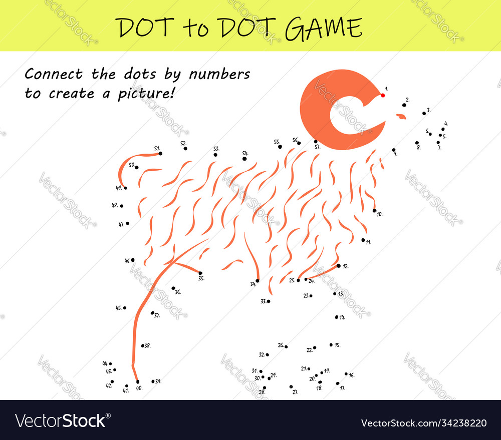 Connect dots numbers to reveal a sheep Vector Image Connect dots numbers to reveal a sheep