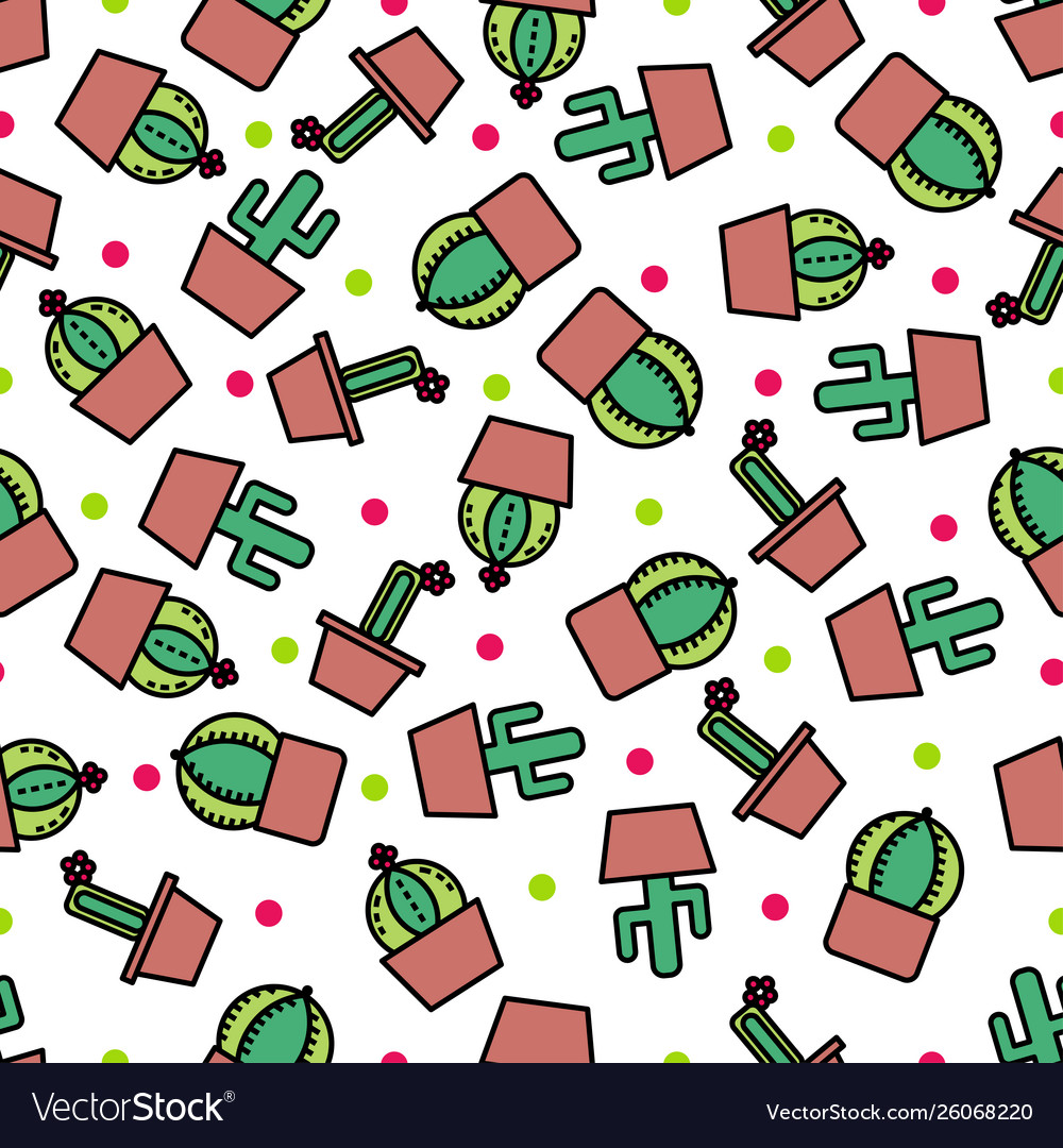 Cute Cactus Pattern Background