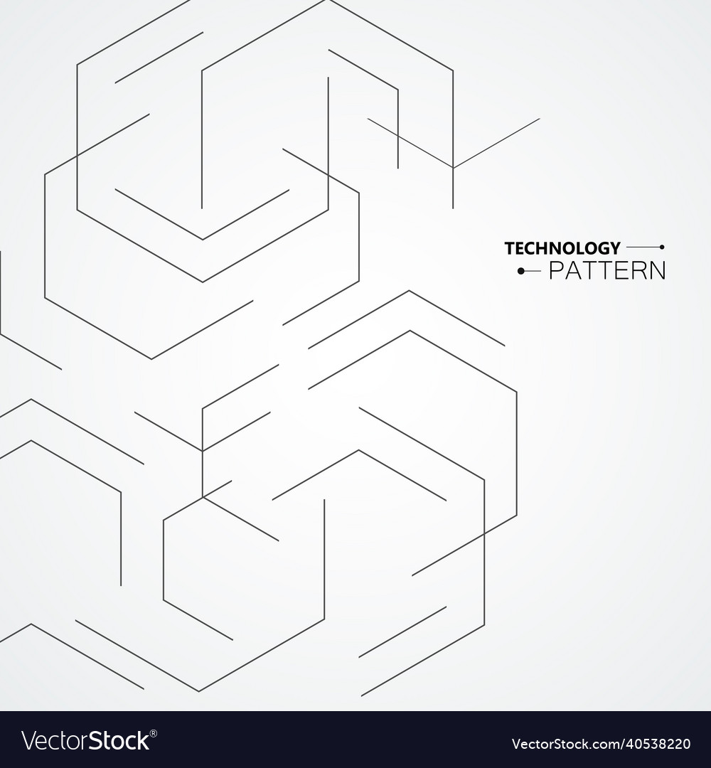 Design with connect hexagon vector image Design with connect hexagon