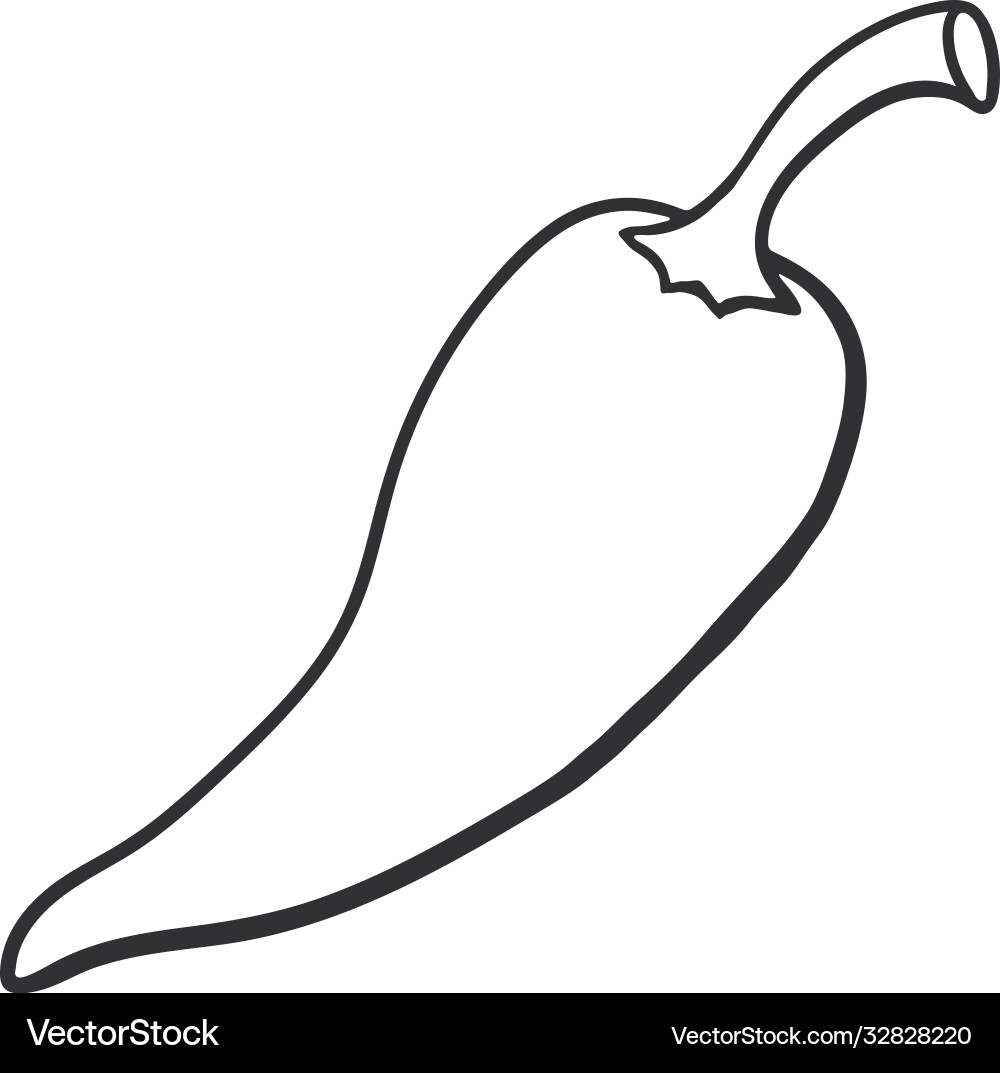 Doodle spicy hot chili pepper Royalty Free Vector Image