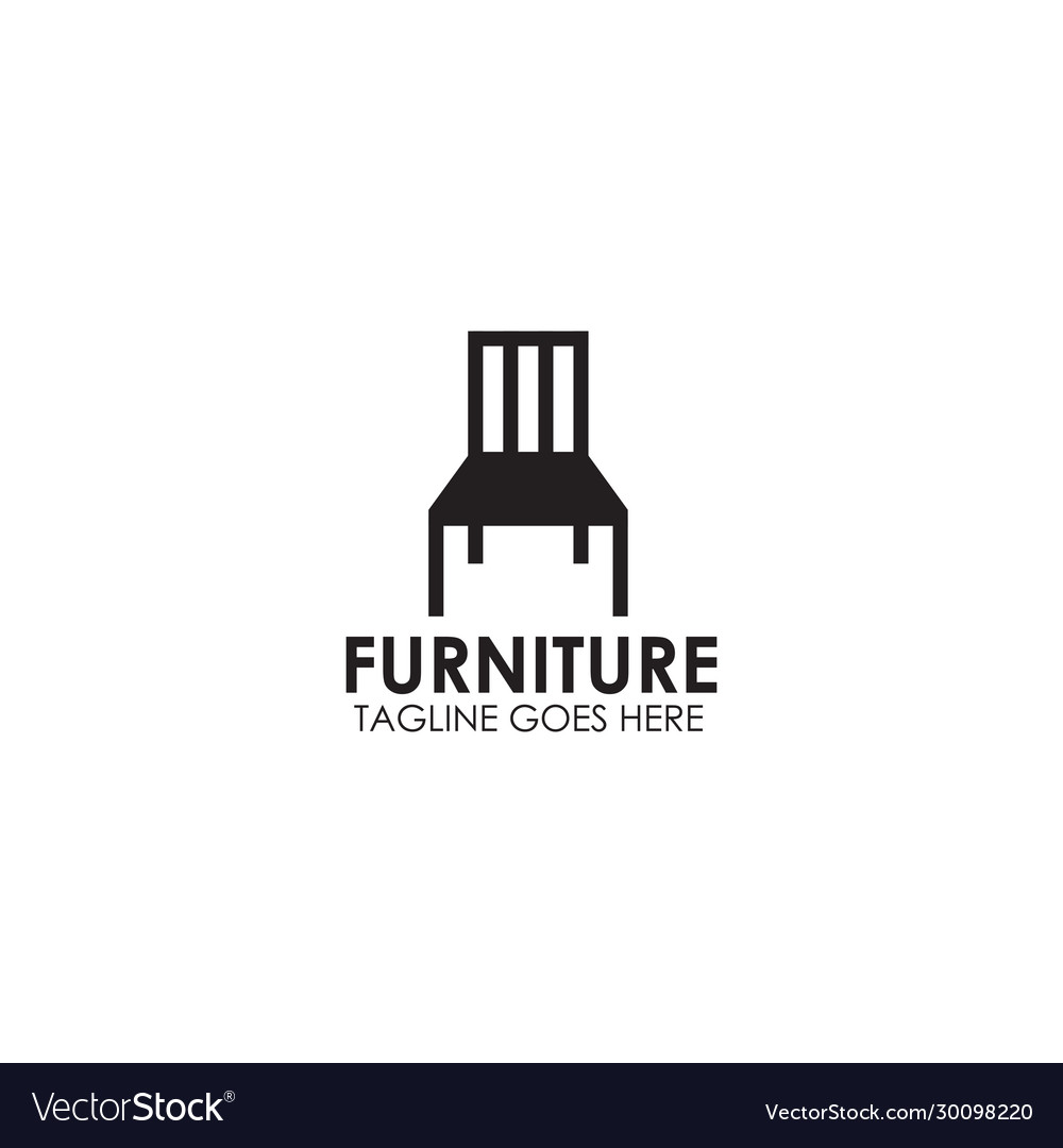 Furniture chair icon logo design template Vector Image