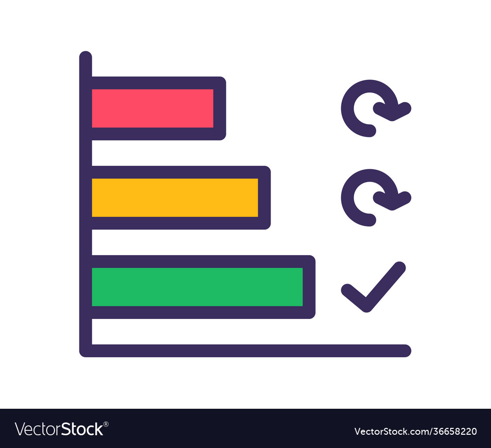 Horizontal bar progress single isolated icon vector image Horizontal bar progress single isolated icon