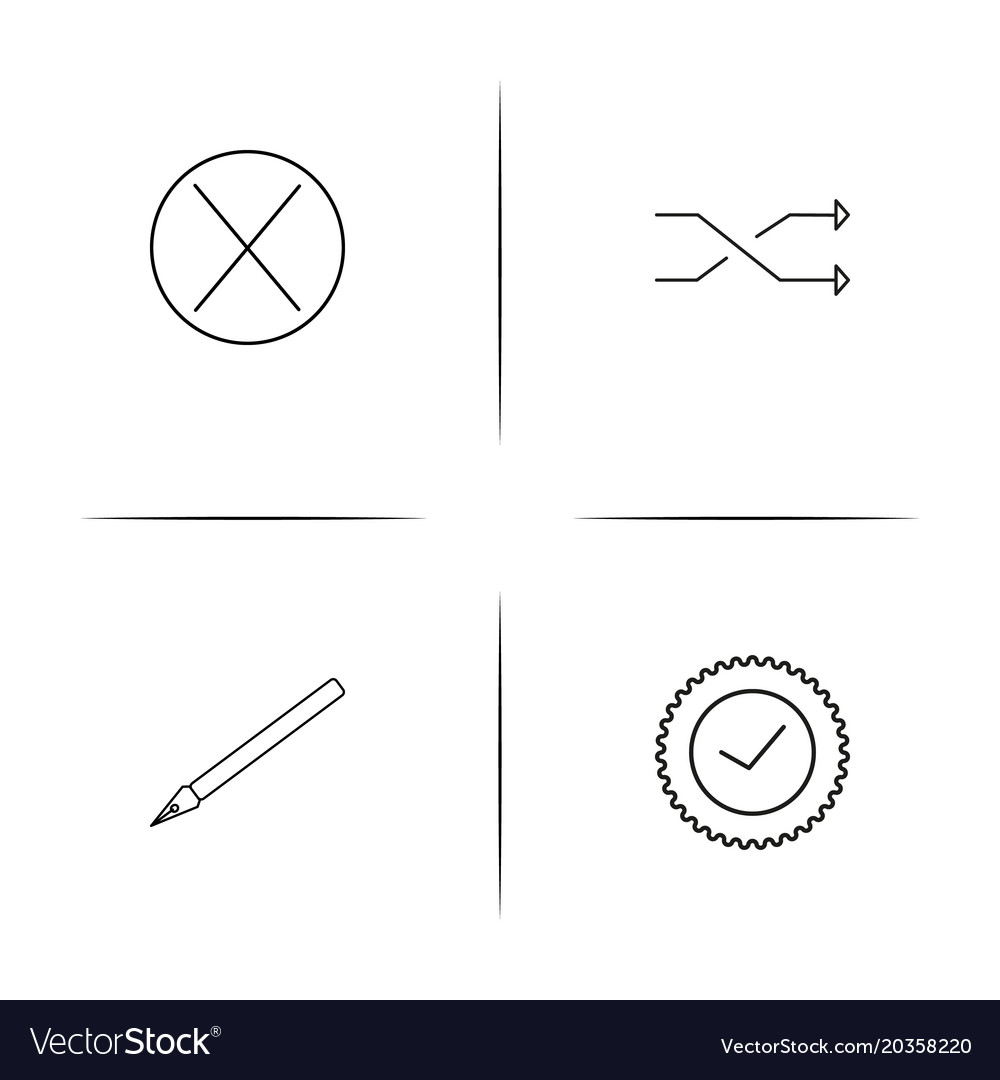 Interface simple linear icon setsimple outline