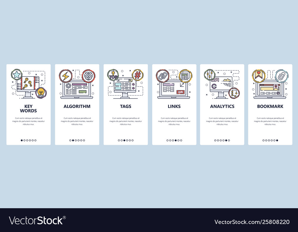 Mobile app onboarding screens seo links building