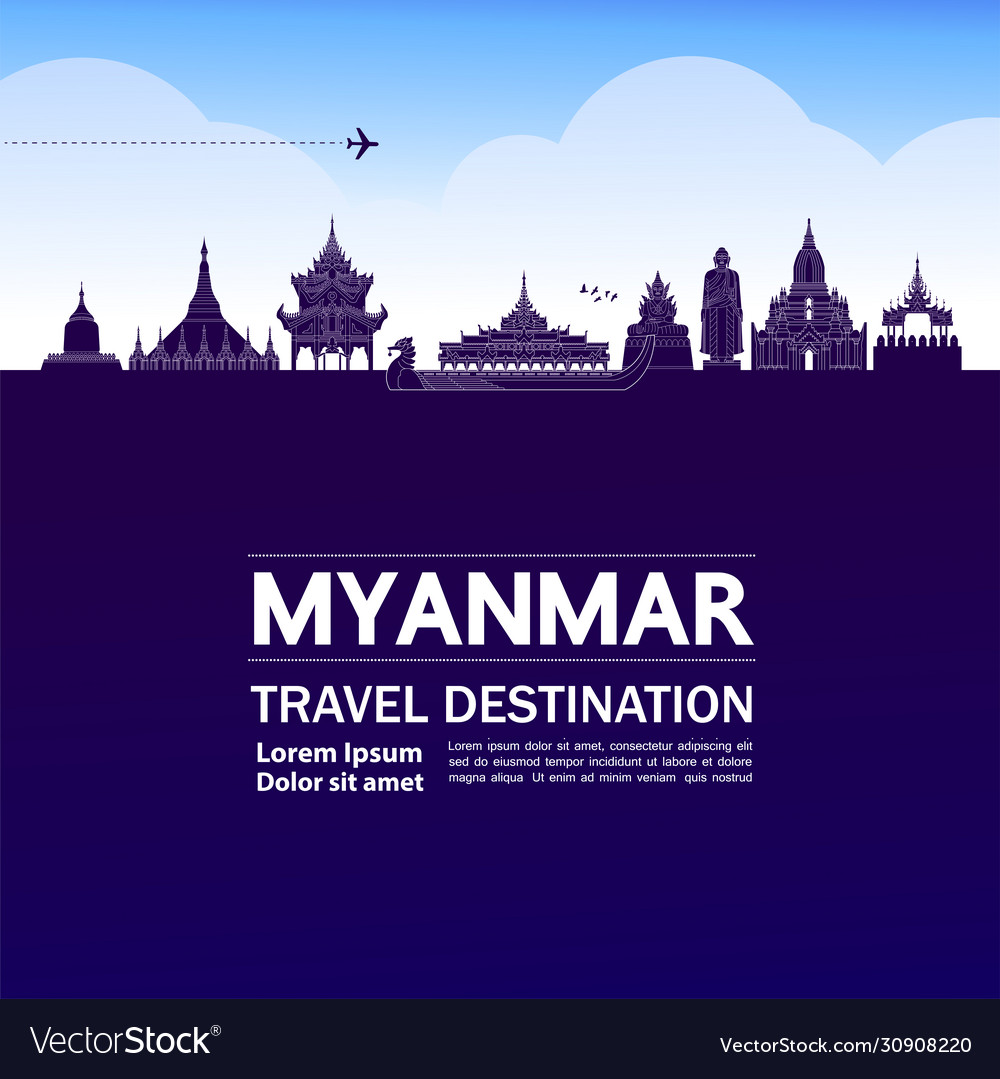 Myanmar Travel Destination Royalty Free Vector Image Myanmar Travel Destination Royalty Free Vector Image