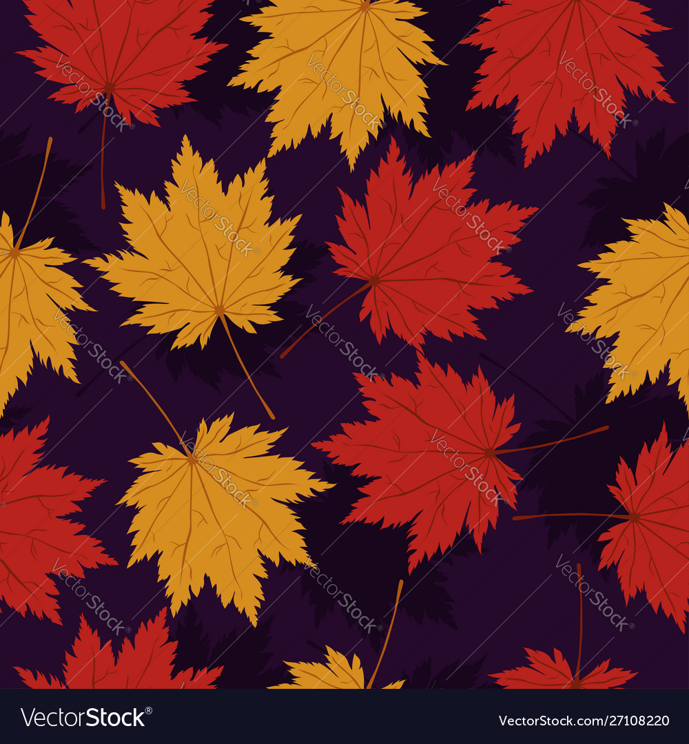 Seamless pattern with maple leaves vector image Seamless pattern with maple leaves