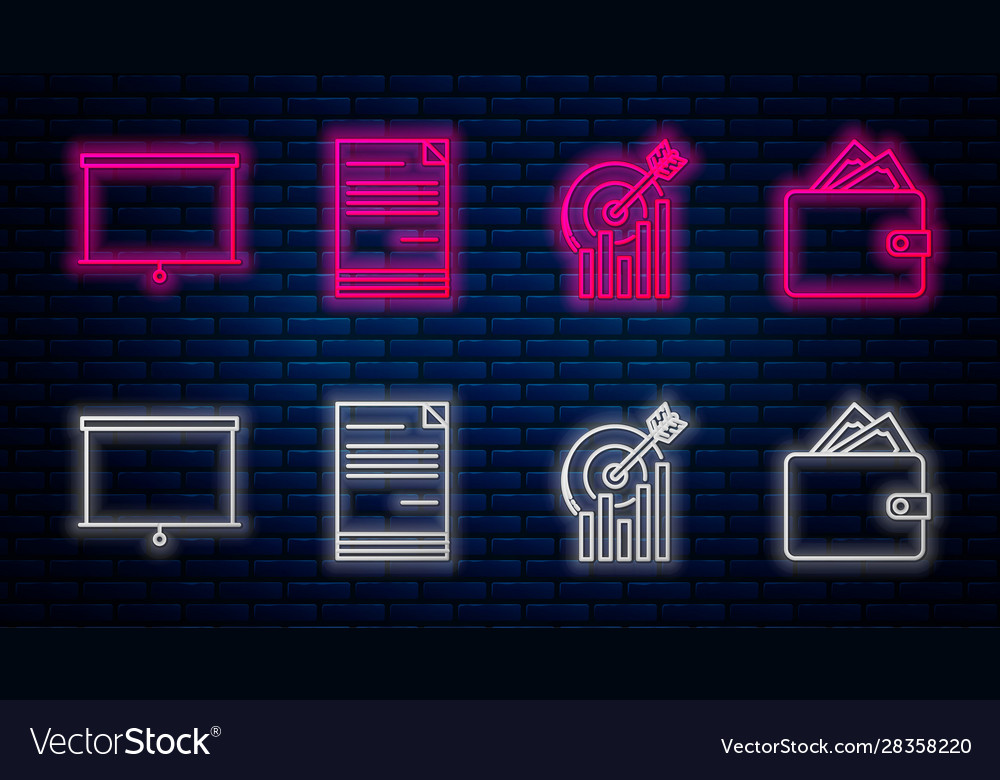 Set line document target with graph chart vector image Set line document target with graph chart